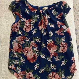 Blue floral Lily White blouse